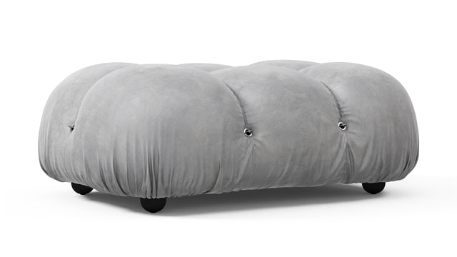 Belia - Belia Ottoman, Light Gray Velvet