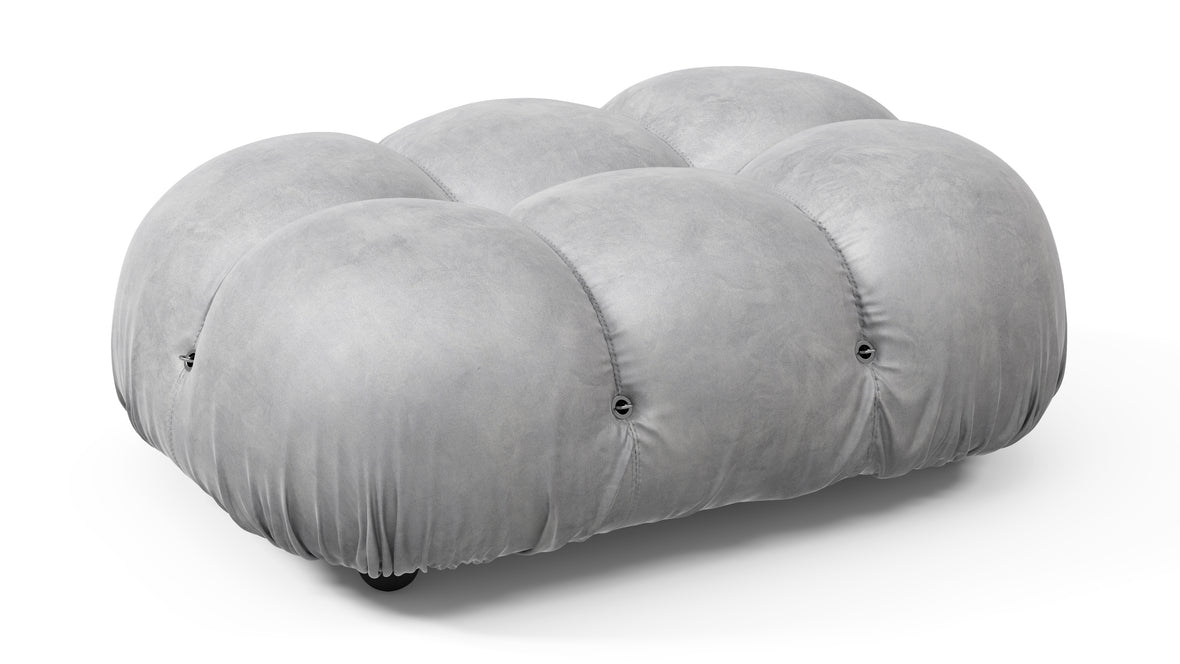 Belia - Belia Ottoman, Light Gray Velvet