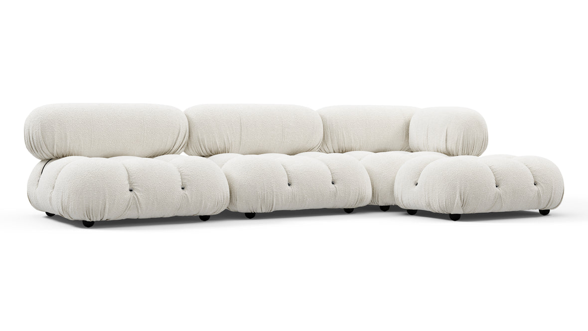 Belia - Belia Sectional, Right Chaise, White Boucle