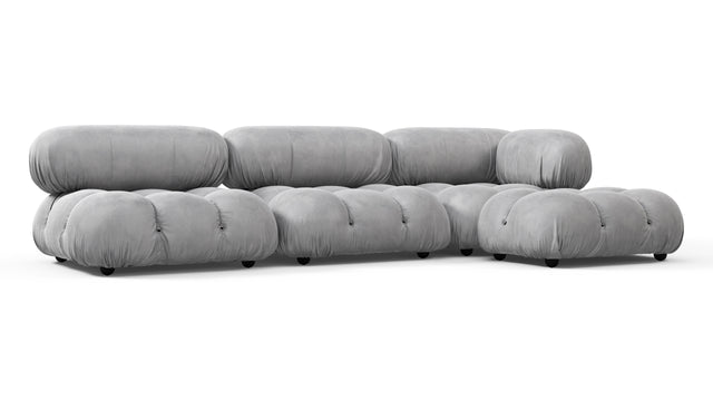 Belia - Belia Sectional, Right Chaise, Light Gray Velvet