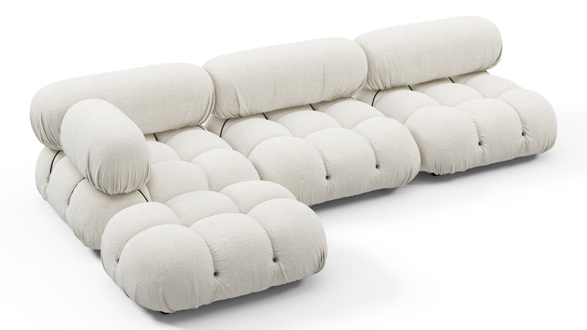 Belia - Belia Sectional, Left Chaise, White Boucle