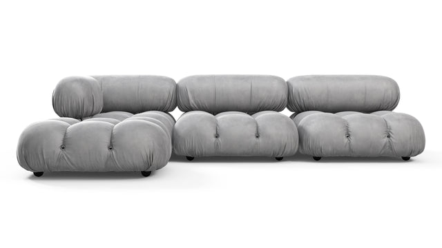 Belia - Belia Sectional, Left Chaise, Light Gray Velvet