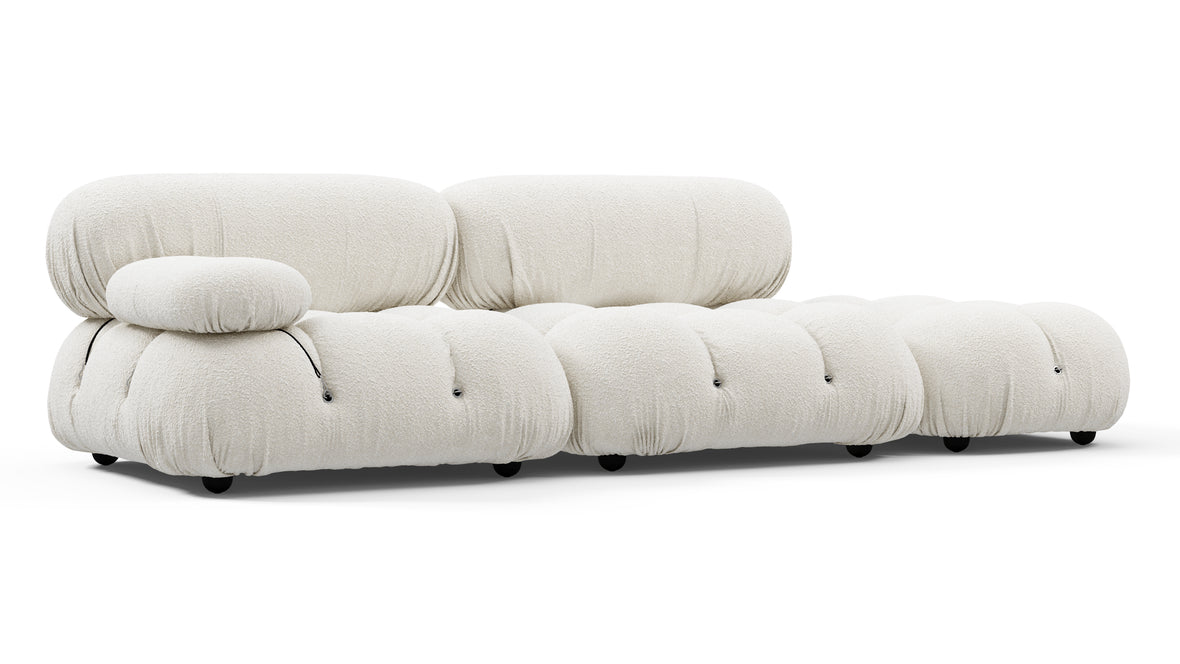 Belia - Belia Open End Sofa, Right, White Boucle