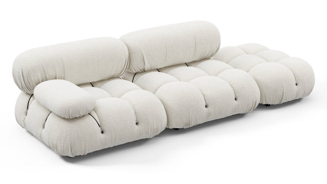 Belia - Belia Open End Sofa, Right, White Boucle