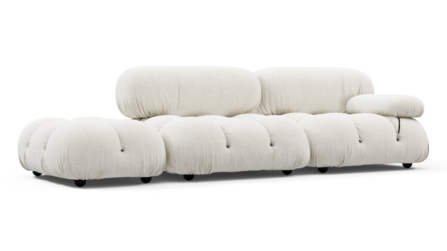 Belia - Belia Open End Sofa, Left, White Boucle