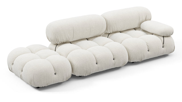 Belia - Belia Open End Sofa, Left, White Boucle