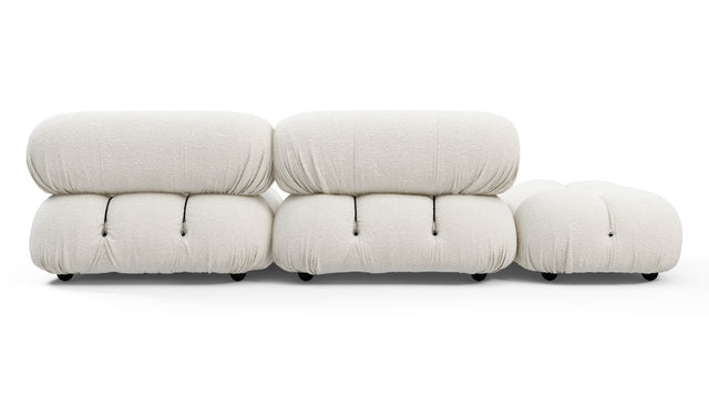 Belia - Belia Open End Sofa, Left, White Boucle