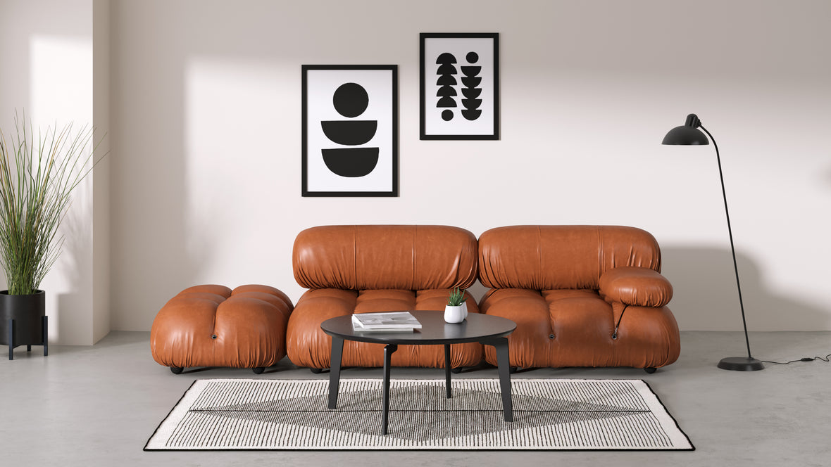 Belia - Belia Open End Sofa, Left, Tan Premium Leather