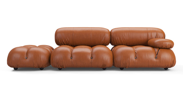 Belia - Belia Open End Sofa, Left, Tan Premium Leather