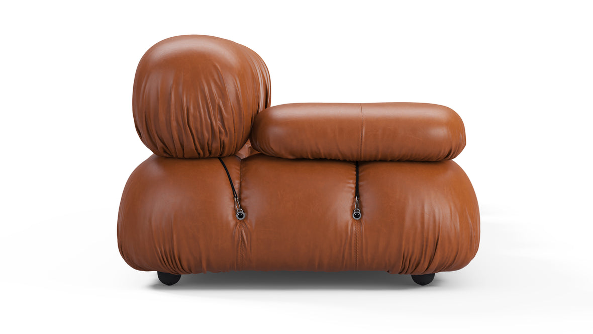 Belia - Belia Open End Sofa, Right, Tan Premium Leather