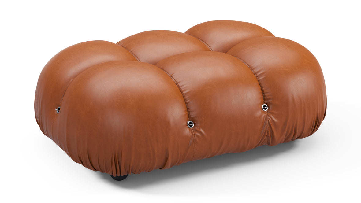 Bellini Ottoman - Mario Bellini Ottoman, Tan Premium Leather