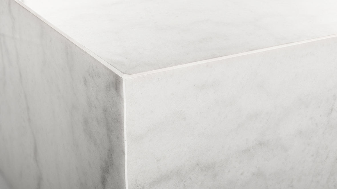 Plinth - Plinth Coffee Table, White Marble