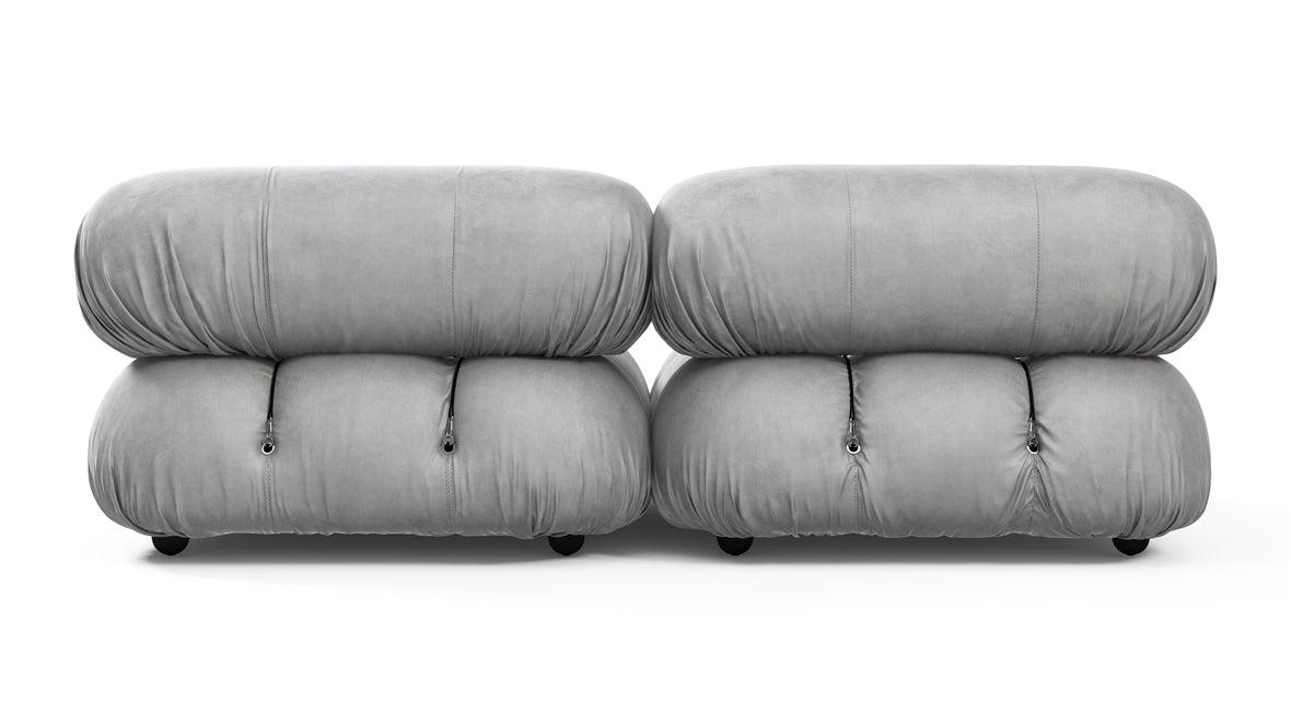 Belia - Belia Two Seater Sofa, Light Gray Velvet