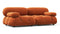 Belia - Belia Two Seater Sofa, Apricot Velvet