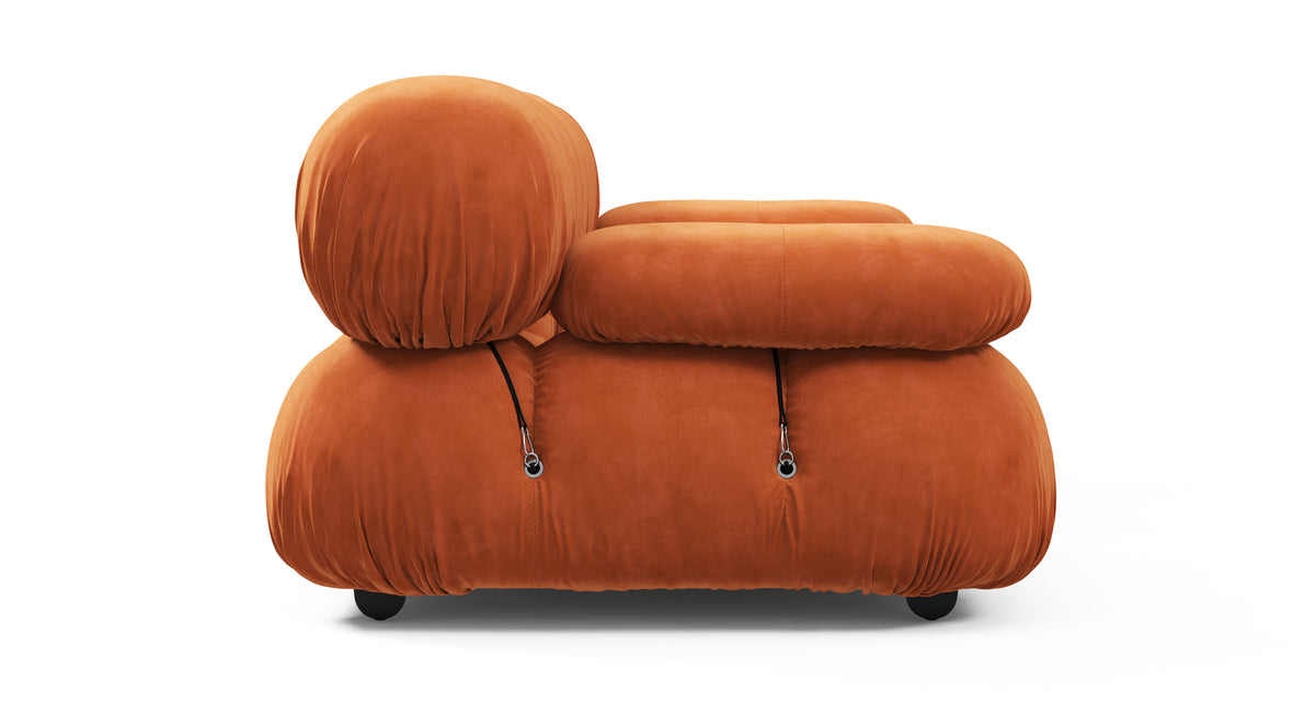 Belia - Belia Two Seater Sofa, Apricot Velvet