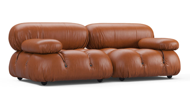 Belia - Belia Two Seater Sofa, Tan Premium Leather