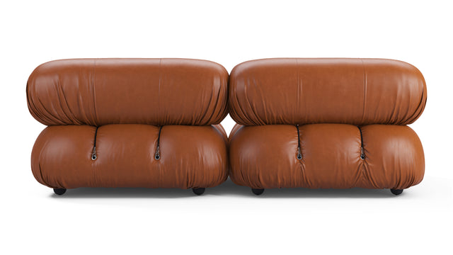 Belia - Belia Two Seater Sofa, Tan Premium Leather