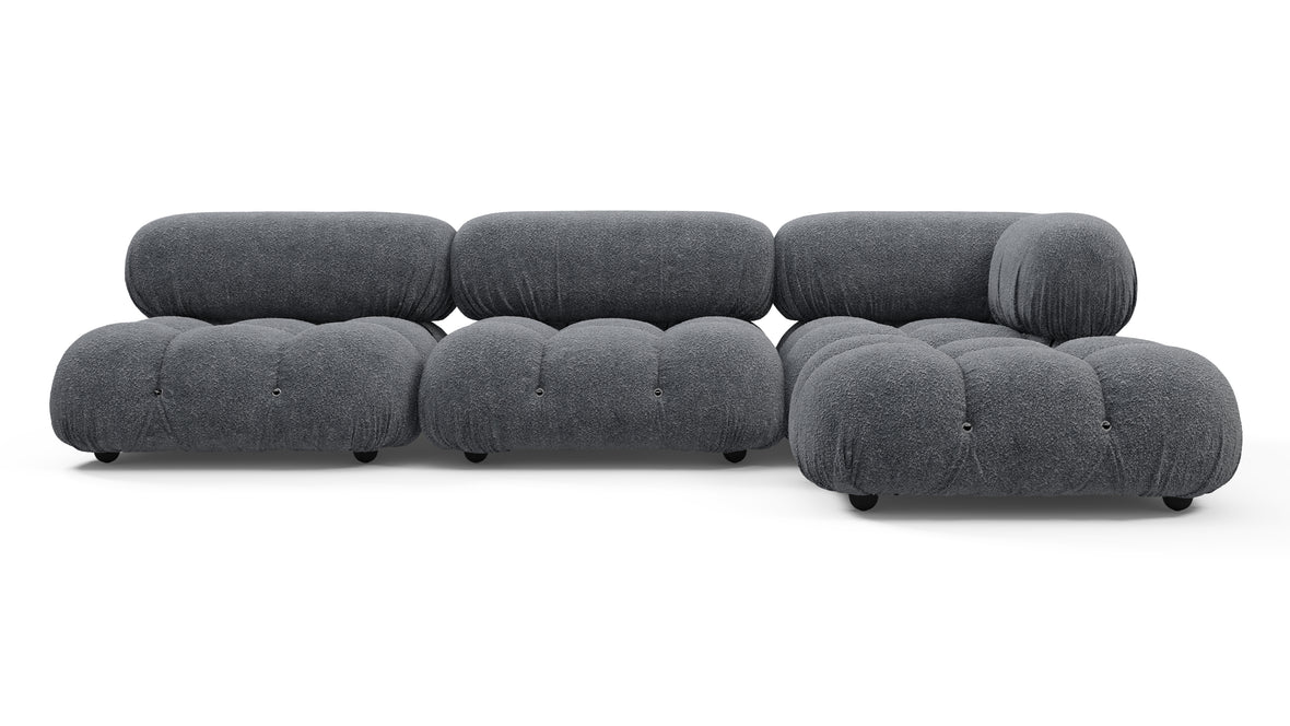 Belia - Belia Sectional, Right Chaise, Gray Boucle