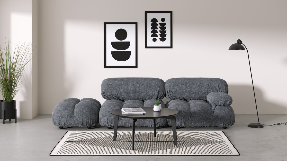 Belia - Belia Open End Sofa, Left, Gray Boucle