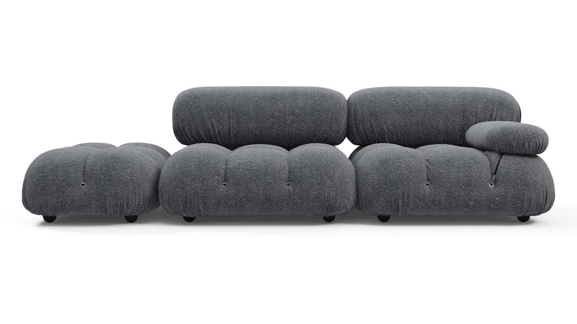 Belia - Belia Open End Sofa, Left, Gray Boucle