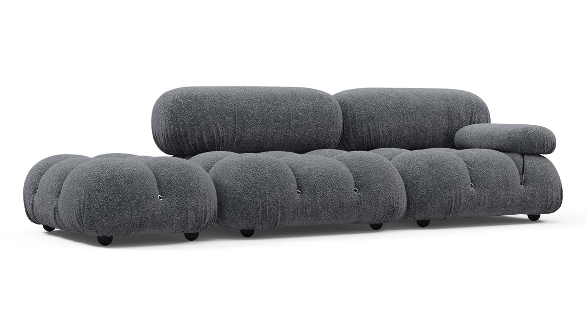 Belia - Belia Open End Sofa, Left, Gray Boucle