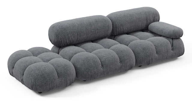 Belia - Belia Open End Sofa, Left, Gray Boucle