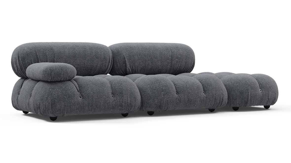 Bellini Sofa - Mario Bellini Open End Sofa, Right, Gray Boucle