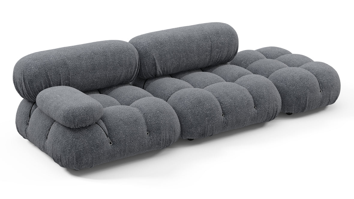 Belia - Belia Open End Sofa, Right, Gray Boucle