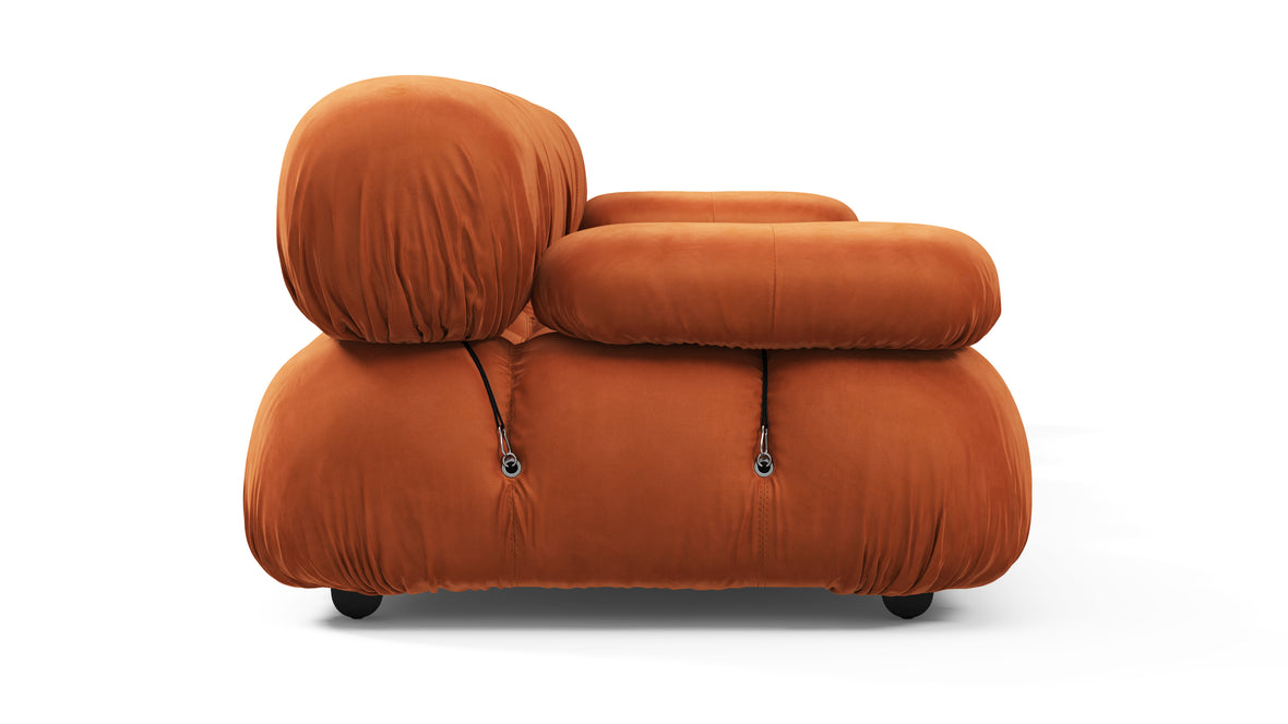 Belia - Belia Three Seater Sofa, Apricot Velvet