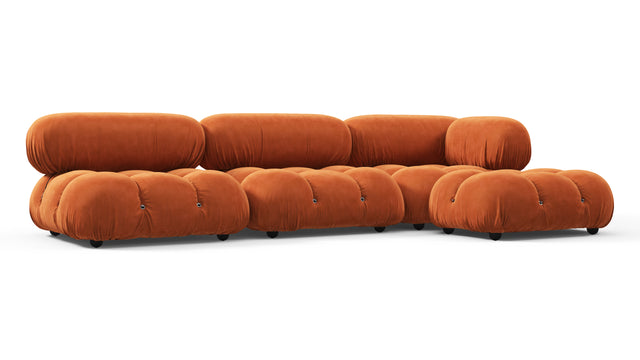 Belia - Belia Sectional, Right Chaise, Apricot Velvet