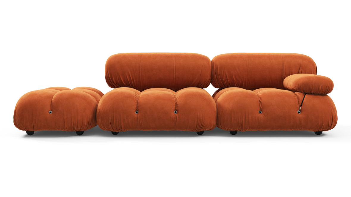 Belia - Belia Open End Sofa, Left, Apricot Velvet