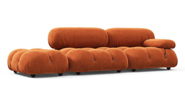 Belia - Belia Open End Sofa, Left, Apricot Velvet