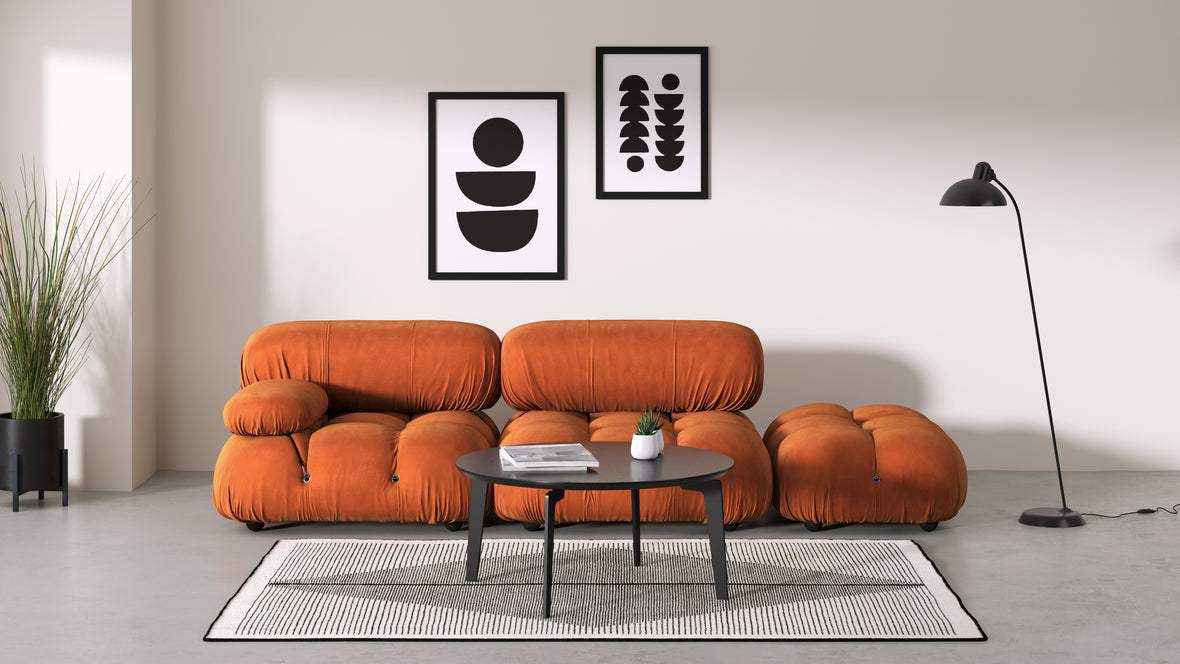 Belia - Belia Open End Sofa, Right, Apricot Velvet