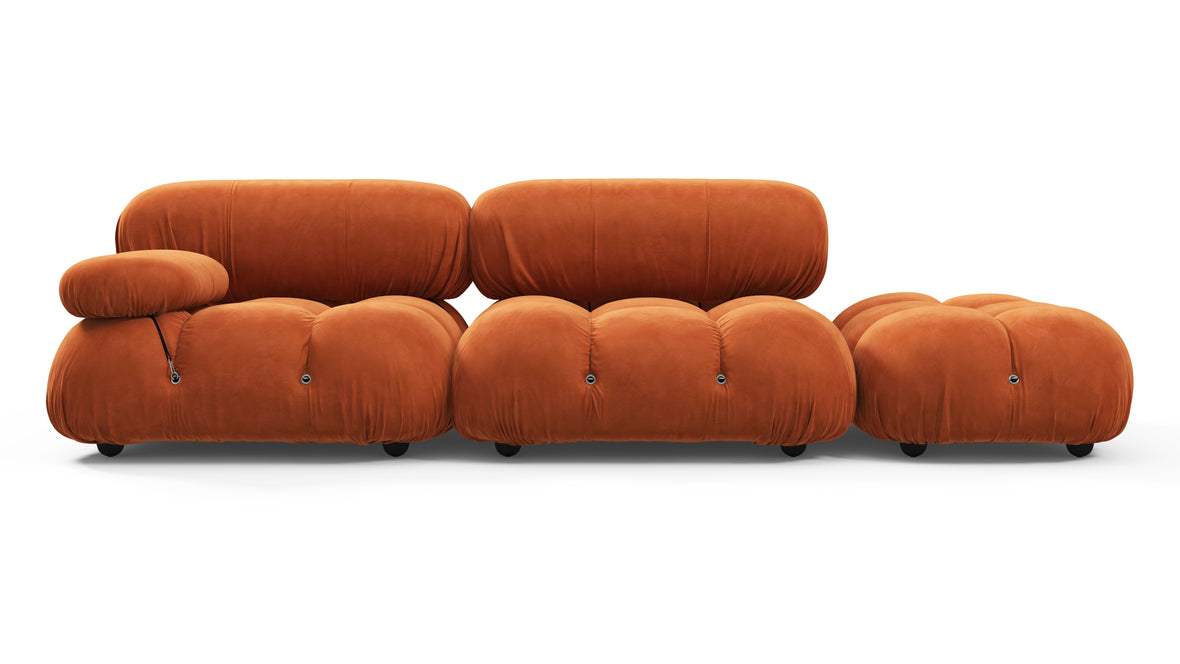 Bellini Sofa - Mario Bellini Open End Sofa, Right, Apricot Velvet