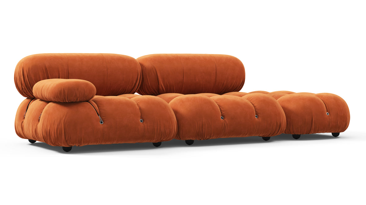 Belia - Belia Open End Sofa, Right, Apricot Velvet