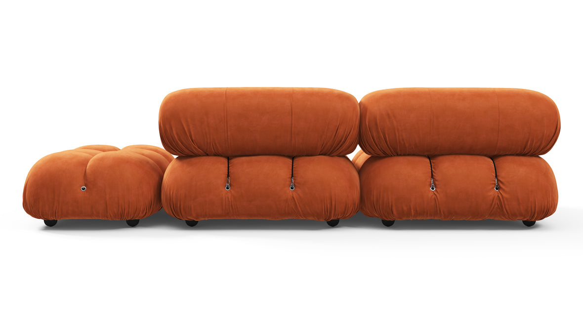 Belia - Belia Open End Sofa, Right, Apricot Velvet