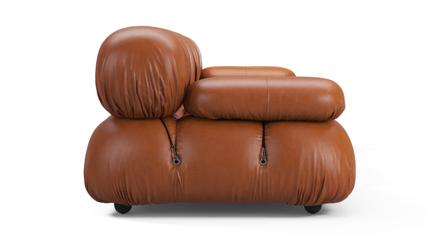 Belia - Belia Three Seater Sofa, Tan Premium Leather