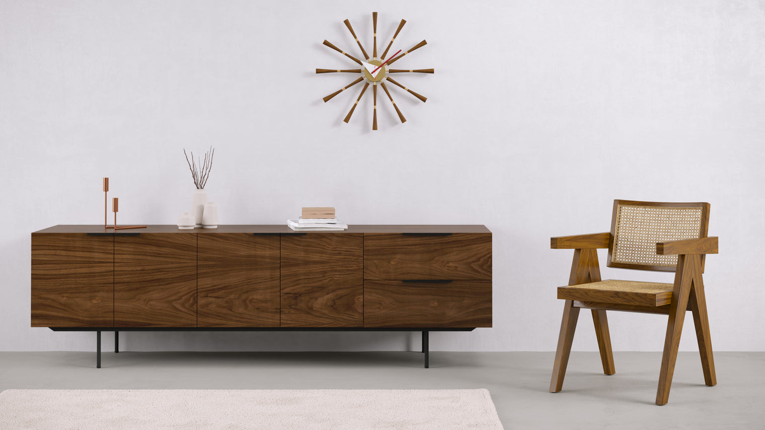 Ahead of its Time | Flaunting a striking appearance that balances minimalist and mid-century modern styles, the Axis Clock is sure to catch eyes and turn heads no matter where it’s featured. Kitchens, bedrooms, and living rooms are all great options for this wall clock.
