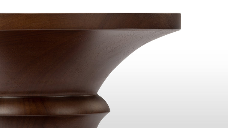 Durable Design | Made from solid walnut with traditional turned detail, this stool is both durable and dependable. As one of the strongest and most beautiful hardwoods used in furniture design, the sculpted walnut will age as gracefully as a good wine.
