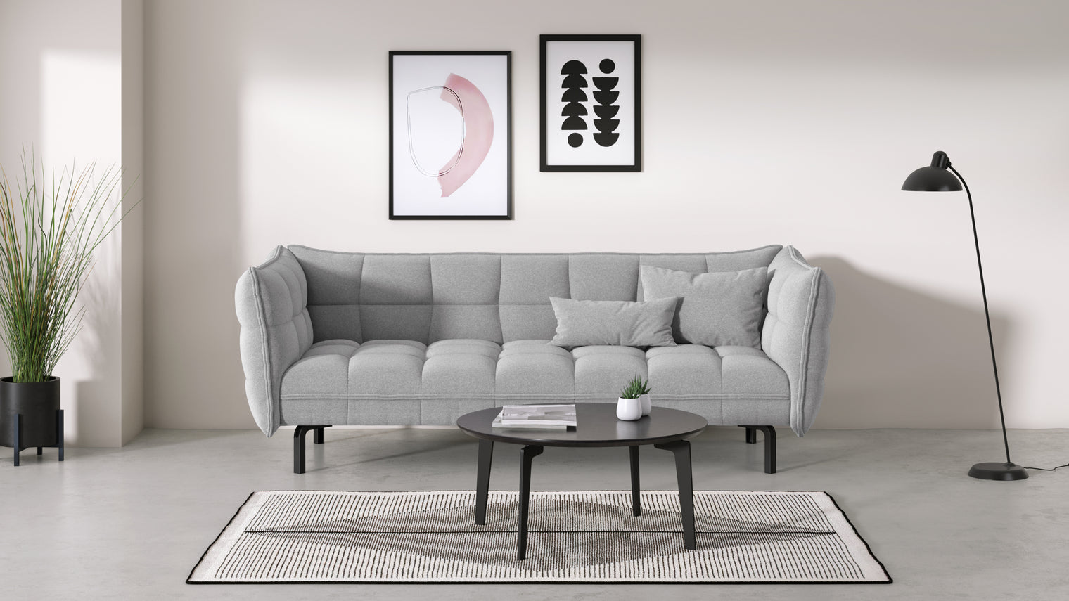 A COZY RETREAT | Created as a sheltered nook for relaxation with an elegant aesthetic appeal, the Husk Sofa brings together enveloping and soft shapes for a unique design that sits well with both classic and modern interior styles.
