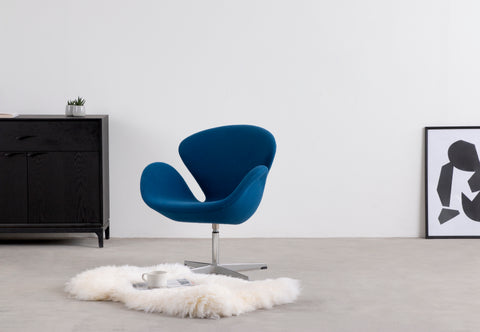 Swann - Swann Chair, Indigo Blue Wool