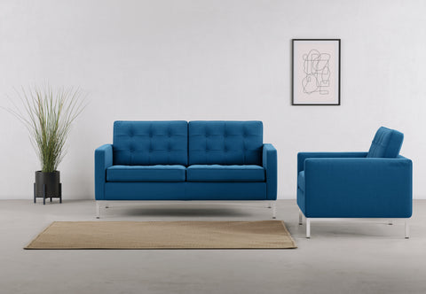 Florence - Florence Two Seater Sofa, Indigo Blue Wool