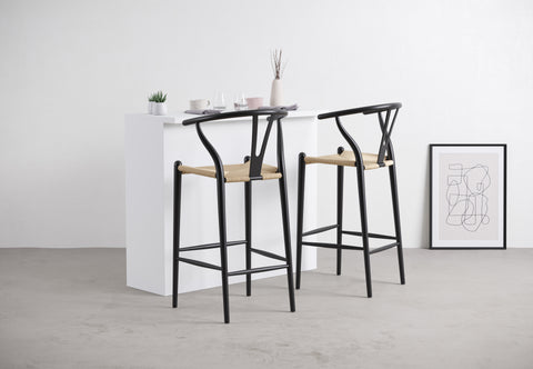 Wish - Wish Bar Stool, Black, 29.5