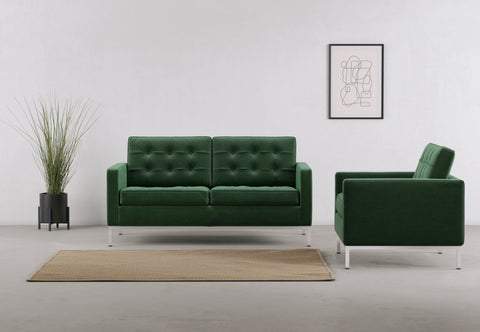 Florence - Florence Lounge Chair, Emerald Green Velvet