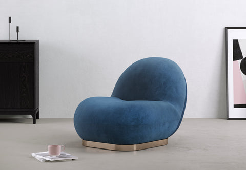 Palais - Palais Lounge Chair, Aegean Blue Velvet