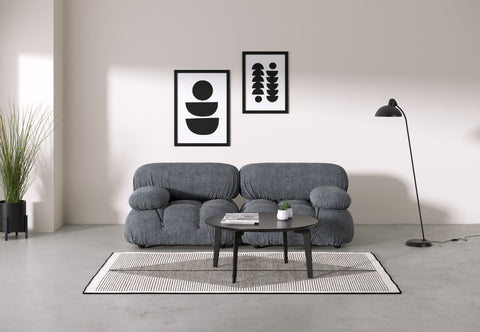 Belia - Belia Two Seater Sofa, Gray Boucle