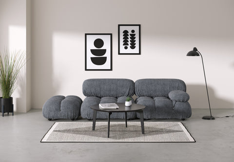 Belia - Belia Open End Sofa, Left, Gray Boucle