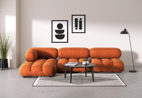 Belia - Belia Sectional, Left Chaise, Apricot Velvet