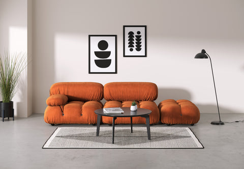 Belia - Belia Open End Sofa, Right, Apricot Velvet